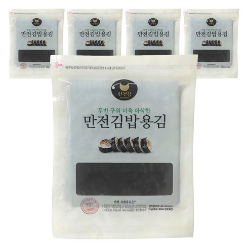 만전김 두번구운 김밥용 김, 115g, 5개