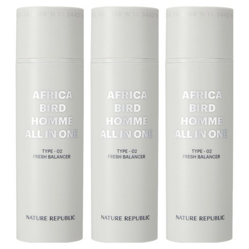 네이처리퍼블릭 아프리카 버드 옴므 올인원 프레시 밸런서, 150ml, 3개