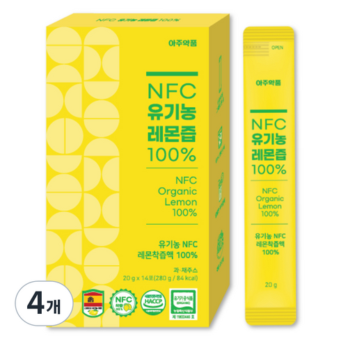 아주약품 NFC 유기농 레몬즙, 280g, 56개