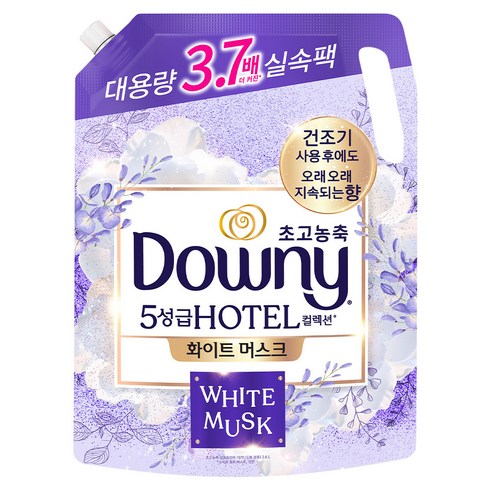 다우니 초고농축 호텔 컬렉션 섬유유연제 화이트 머스크 리필, 2.6L, 1개