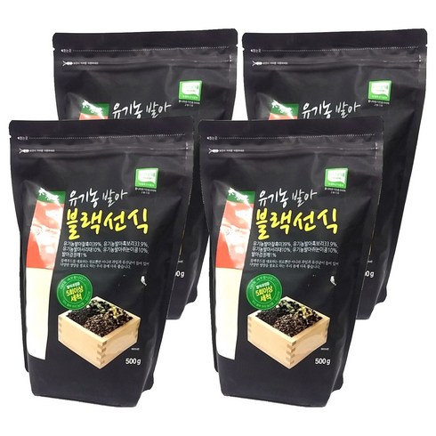청오건강 유기농 발아 블랙선식, 500g, 4개