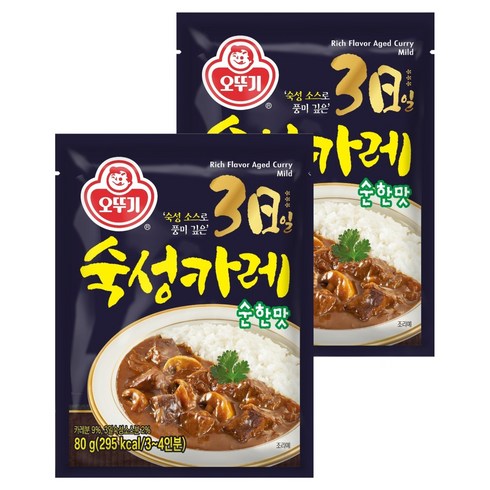 오뚜기 3일 숙성카레 순한맛, 80g, 2개