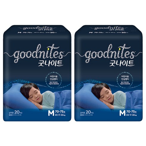 굿나이트 팬티형 키즈 기저귀 남아용, 중형(M), 40매