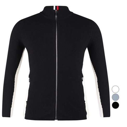 럭스골프 남성용 모크넥 풀집업 니트 가디건 23-2303 LB3A701