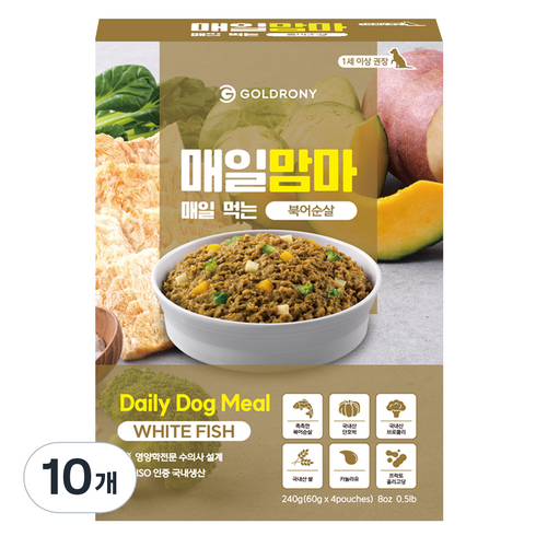 골드로니 강아지 매일맘마 북어순살 사료 4p, 북어, 240g, 10개