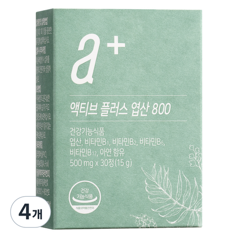 뉴트리모어 액티브 플러스 엽산 800, 30정, 4개