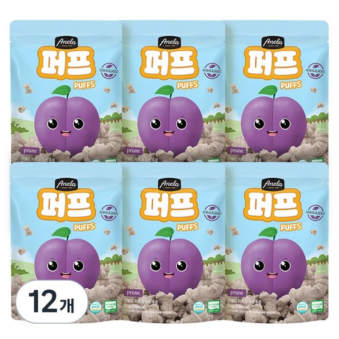 아넬라 유기농인증 퍼프, 푸룬, 20g, 12개