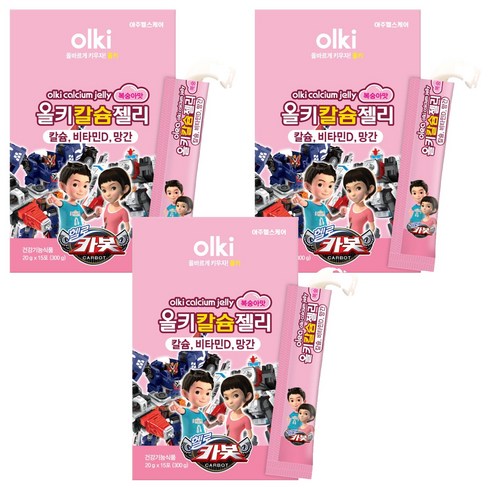 올키 칼슘젤리 복숭아맛 15p, 300g, 3개