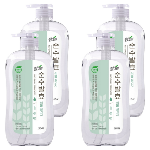 참그린 순수발효 식물 설거지 주방세제, 720ml, 4개