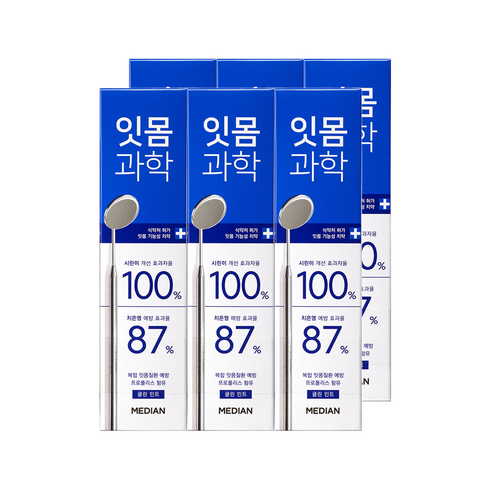 메디안 국내 제조 잇몸과학 클린민트 치약, 120g, 6개
