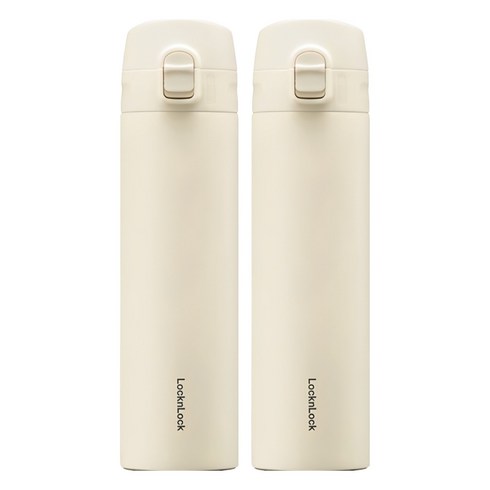 락앤락 데일리 슬림핏 원터치 텀블러, 아이보리, 400ml, 2개