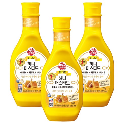 오뚜기 허니머스타드 소스, 535g, 3개