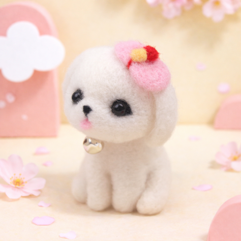 아트조이 DIY 양모펠트 세트, 1개, 리본 강아지