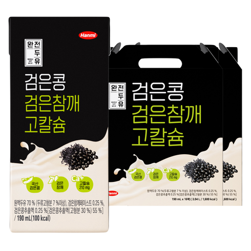 완전두유 검은콩 검은참깨 고칼슘, 190ml, 32개
