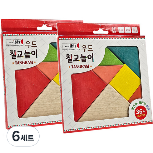 아이비스 우드칠교놀이, 혼합색상, 1인용, 6세트