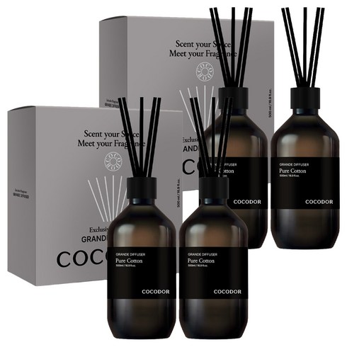 코코도르 그란데 디퓨저, 퓨어코튼, 500ml, 4개