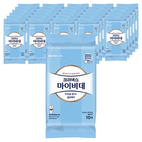 마이비데 클린케어 화장실용 물티슈 휴대형, 55g, 10매, 150개