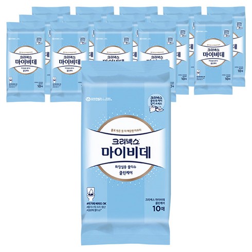 마이비데 클린케어 화장실용 물티슈 휴대형, 55g, 10매, 15개