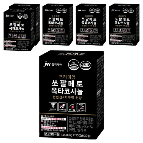 JW중외제약 쏘팔메토 옥타코사놀, 30정, 6개