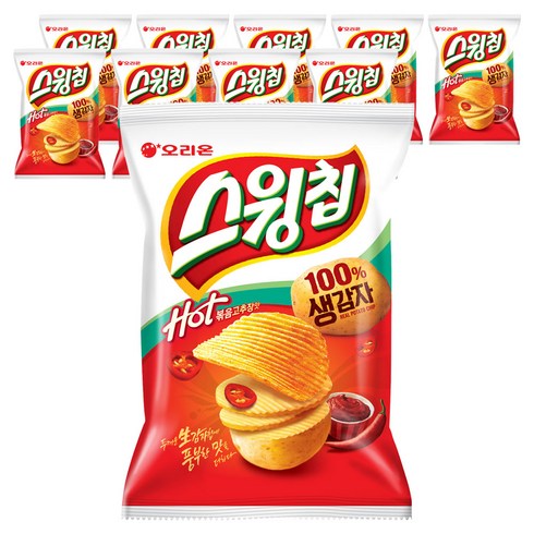 오리온 스윙칩 볶음고추장맛, 110g, 10개