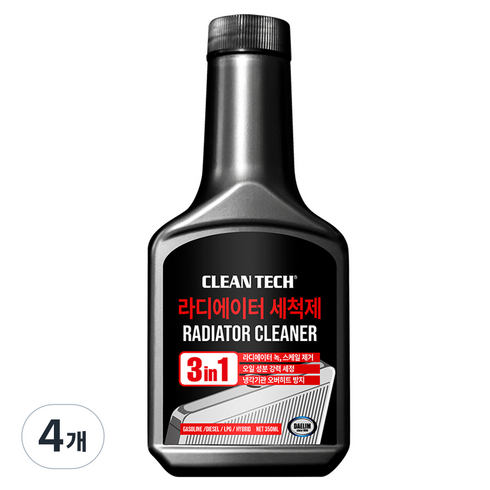 크린텍 3in1 라디에이터 세척제, 350ml, 4개