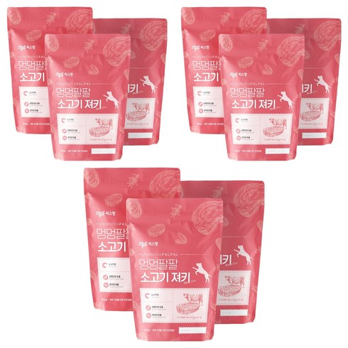 멍멍팔팔 져키, 소고기맛, 200g, 9개