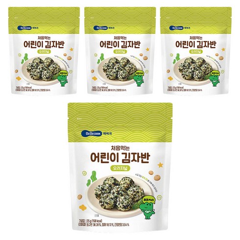 베베쿡 처음 먹는 어린이 김자반, 오리지널, 25g, 4개