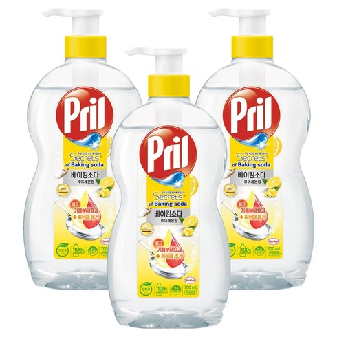 프릴 시크릿오브 베이킹소다 퓨어레몬향 주방세제, 700ml, 3개