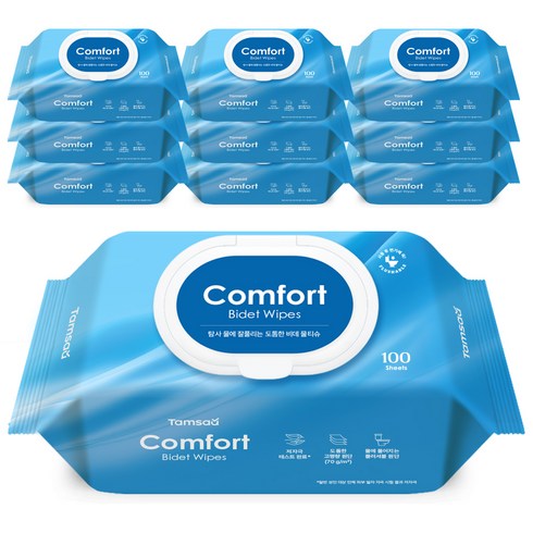 탐사 두꺼워도 물에 잘풀리는 도톰한 비데티슈 피부 저자극 인증, 10팩, 100매, 70g