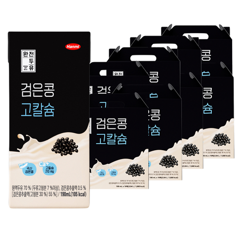 완전두유 검은콩 고칼슘, 190ml, 128개