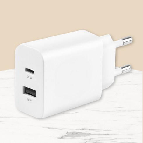 모잇 25W PD 3.0 PPS GaN 2 2포트 초고속충전기, 화이트, 1개