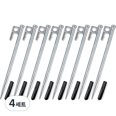 브리즈문 테이퍼링 고강도 단조팩 텐트팩 크롬 8p + 보관용 캡 세트, 4세트