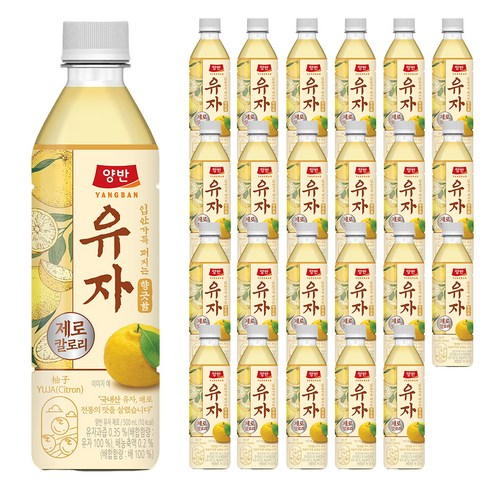 양반 유자 제로 pet, 24개, 500ml