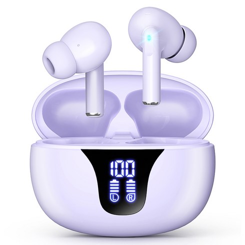 블라우풍트 Ai ENC 노이즈 캔슬링 LED 블루투스 5.4 커널형 이어폰, BLP-BE365P, 퍼플