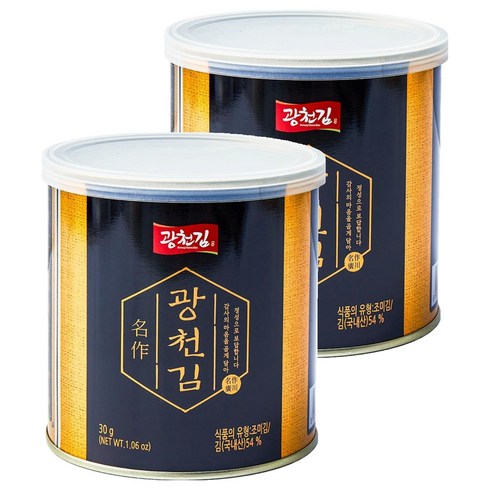 광천김 명작 캔김, 30g, 2개