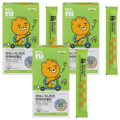마이니 지니키즈 면역 비타젤리 15p, 225g, 3개