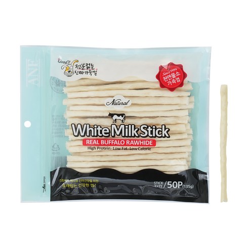 ANF 강아지 로하이드 화이트 스틱, 밀크, 135g, 1개