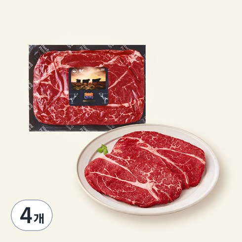 미국산 프라임 등심 구이용 (냉장), 500g, 4개