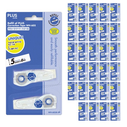 플러스 수정테이프 리필 WH-605R 2개, 혼합색상, 30개