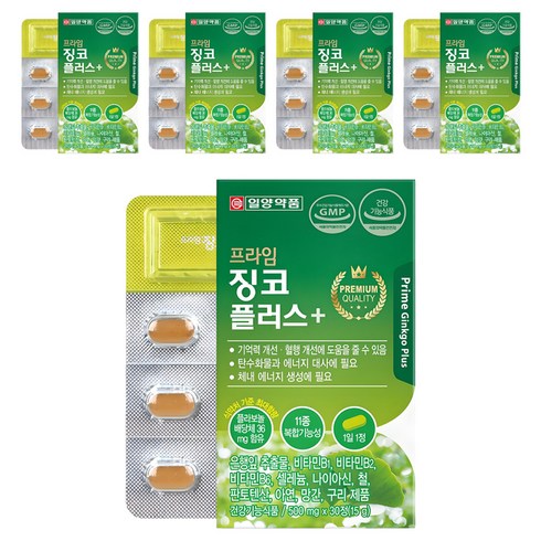 일양약품 프라임 징코 플러스, 30정, 5개