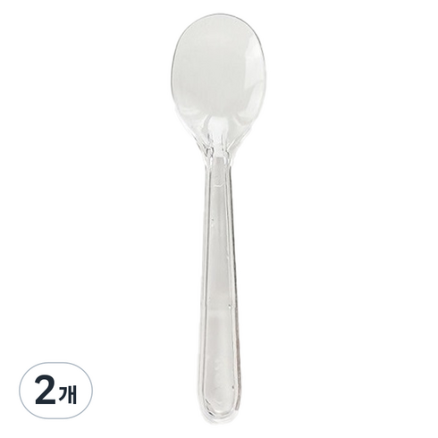 생활을그리다 벌크포장 아이스크림 스푼 투명 12cm, 200개입, 2개