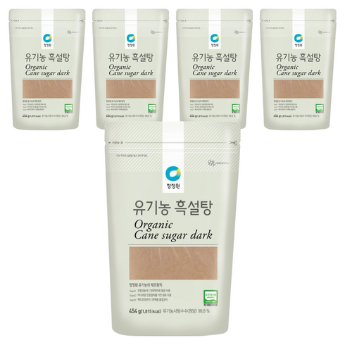 청정원 유기농 흑설탕, 454g, 5개