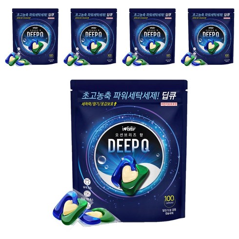 아이러브베베 딥큐 캡슐세제 오션브리즈향 1kg, 100개입, 5개