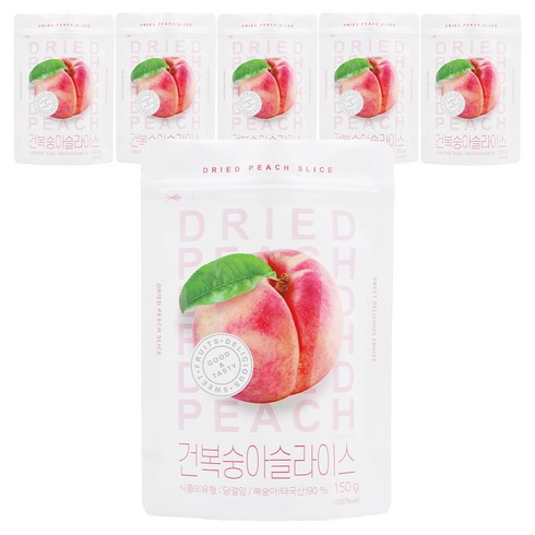 애드웰스 건복숭아 슬라이스, 150g, 6개