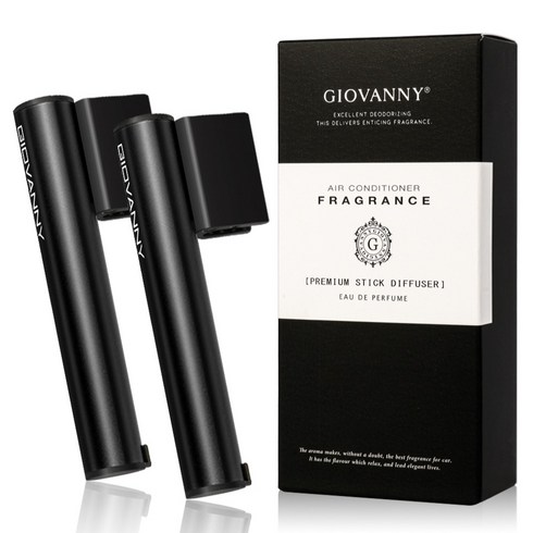 GIOVANNY 파워스틱 차량용 방향제 케이스 2p + 리필 5g 4p, 매트 블랙 ( 블랙체리 ), 1세트