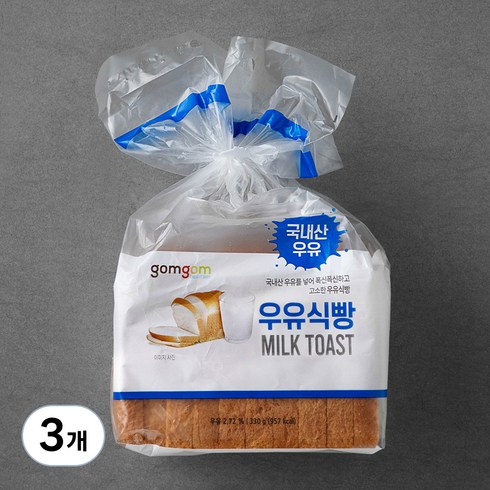 곰곰 우유식빵, 330g, 3개