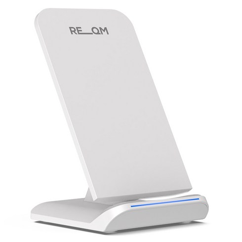 리큐엠 15W 고속 무선충전기 스탠드타입 QWC-Q1500, 화이트, 1개