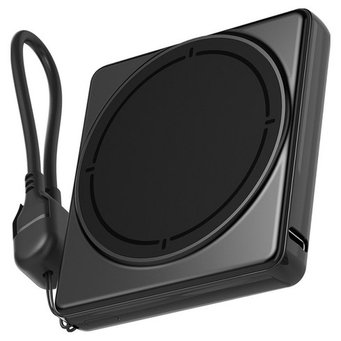 어반어스 Qi2 호환 15W 고속 맥세이프 미니 스퀘어 LCD 보조배터리 5000mAh C타입, 블랙, UB-DAPD15WM05