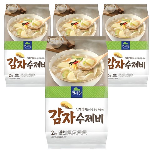 면사랑 남해멸치 감자 수제비 2p, 358g, 4개