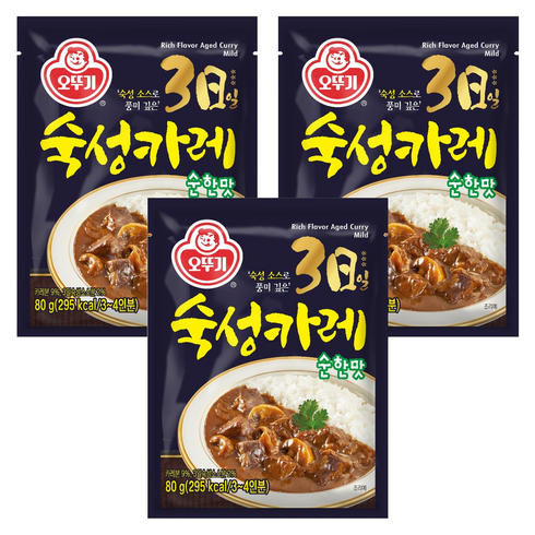 오뚜기 3일 숙성카레 순한맛, 80g, 3개